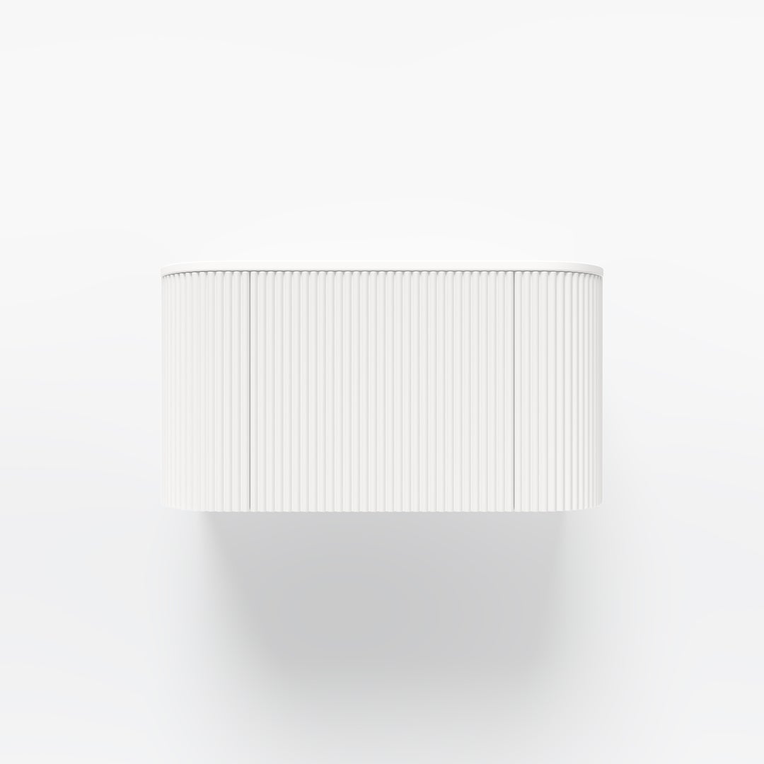 Zahara Curved Fluted Vanity 900mm - White