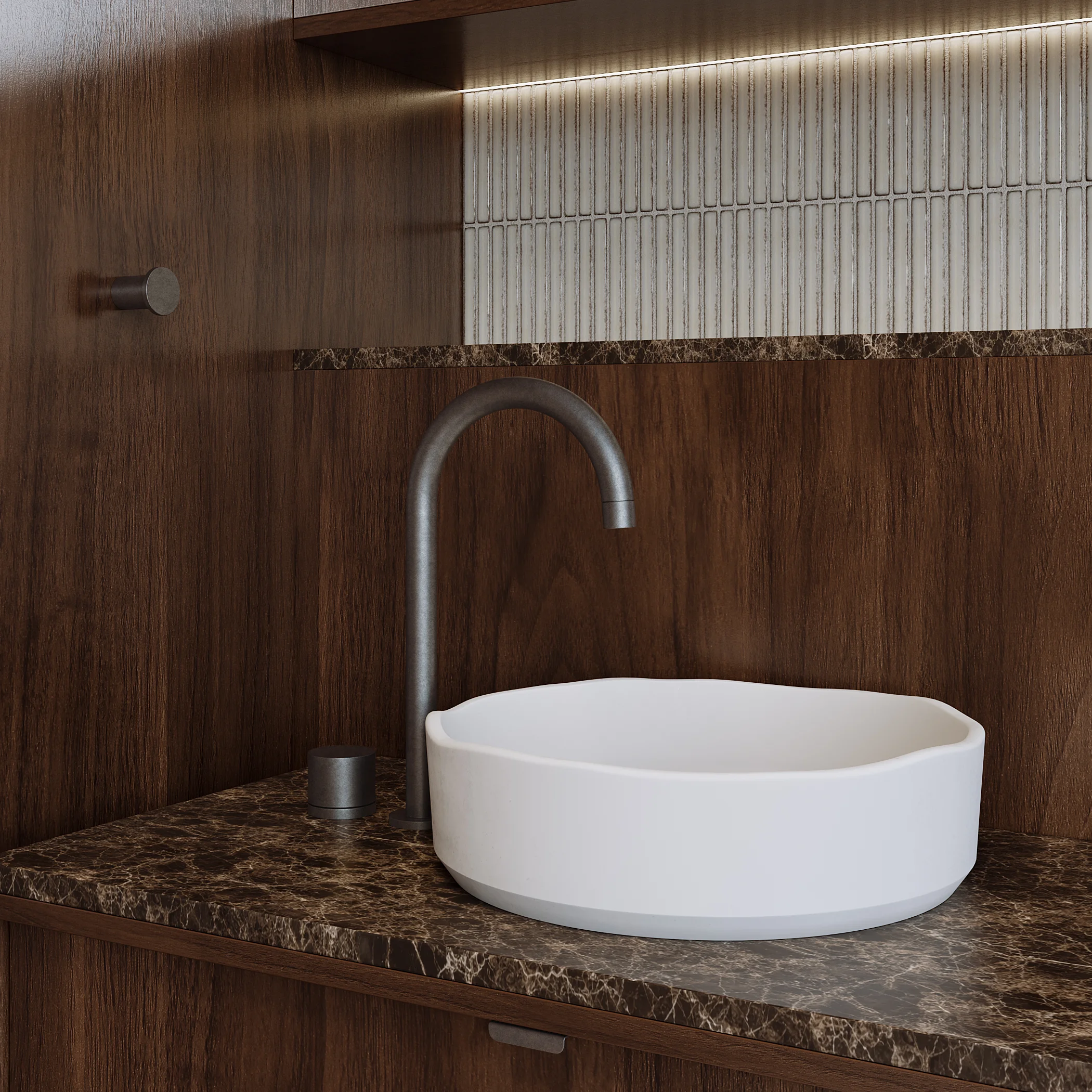 Emperador Stone View04 V1 Sink Steel